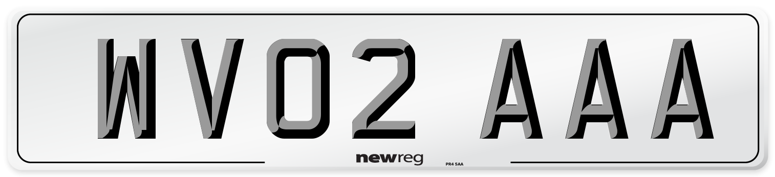 WV02 AAA Number Plate from New Reg